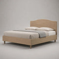 Lit coffre 2 places en MDF plaqué chêne naturel avec sommier, brun clair, couchage 160 × 200 cm