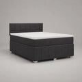 Lit boxspring 2 places en tissu anthracite avec tête de lit, matelas et surmatelas 160 x 200 cm