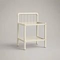 Table de chevet rectangulaire en acier à 2 niveaux, blanc crème, 44 × 38 × 65 cm